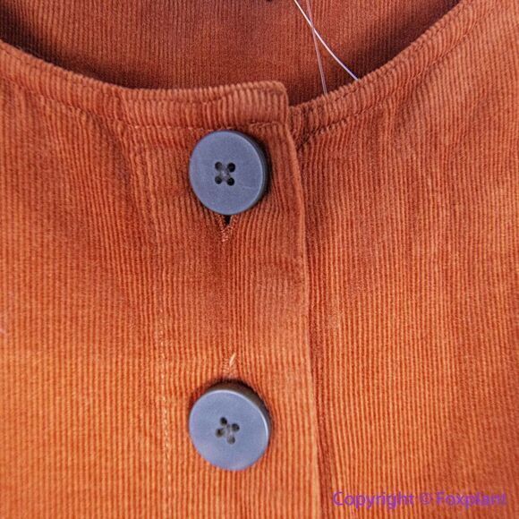 NEW‎ Madewell Corduroy Puff-Sleeve Button-Front Jumpsuit, 4P - Picture 6 of 16